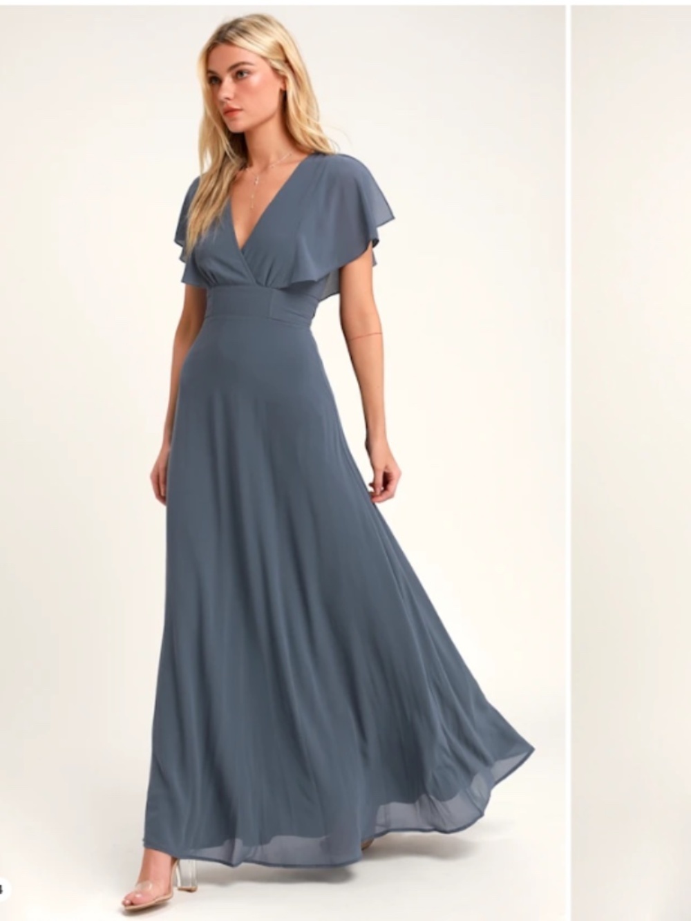 LULU's Chic Bridesmaid Prom Wedding Flowy Romantic Elegant Sexy Maxi Dress